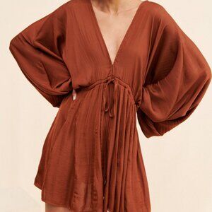 Free People Arzel Mini Dress in Coconut Shell